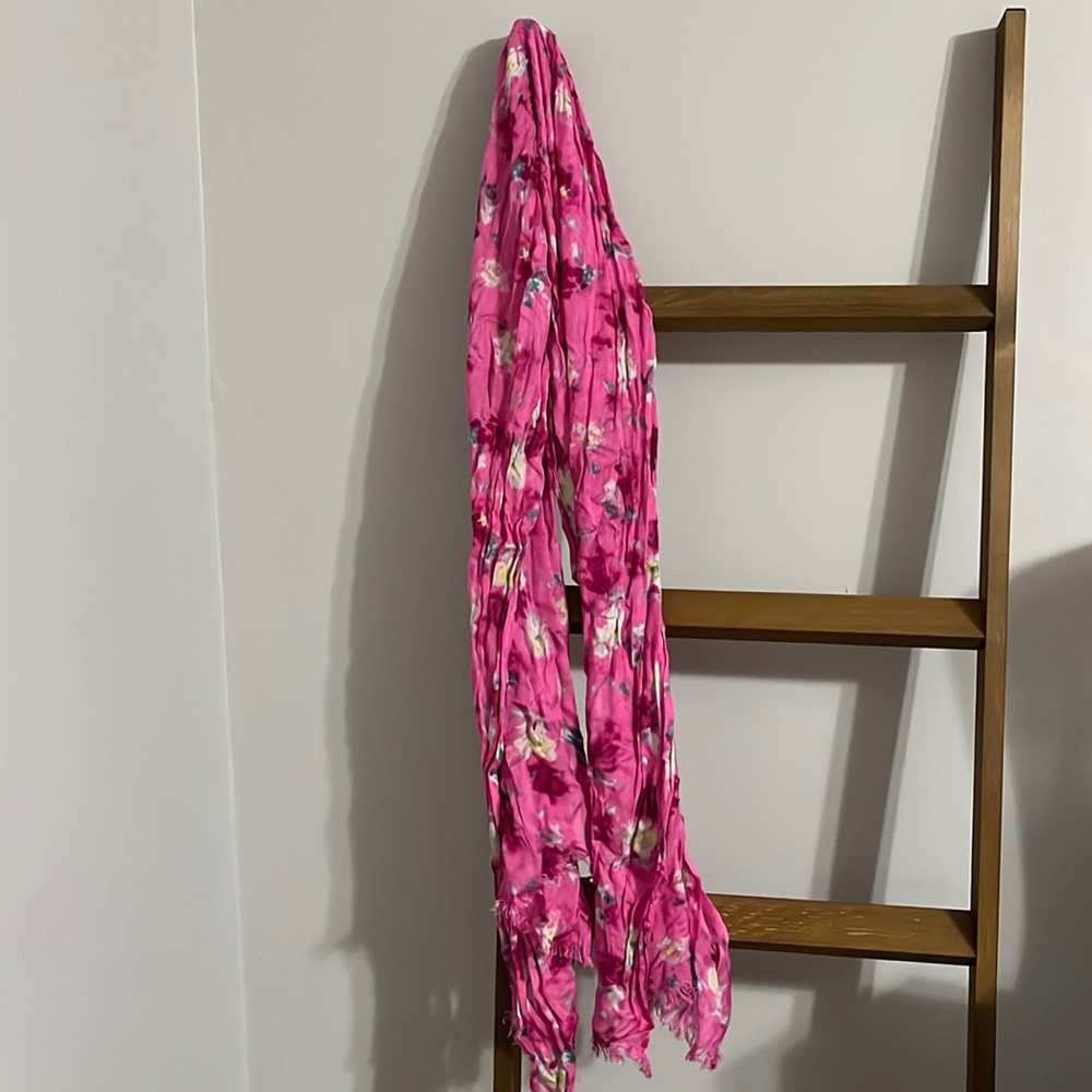 Pink floral scarf